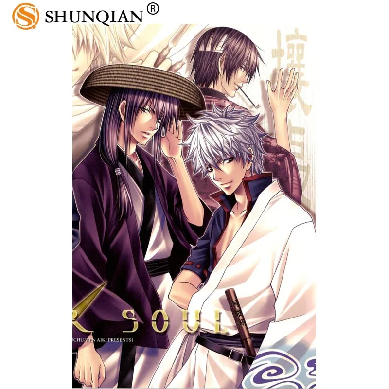 Новое поступление плакат gintama мультяшный Шелковый персонализированные Плакаты
