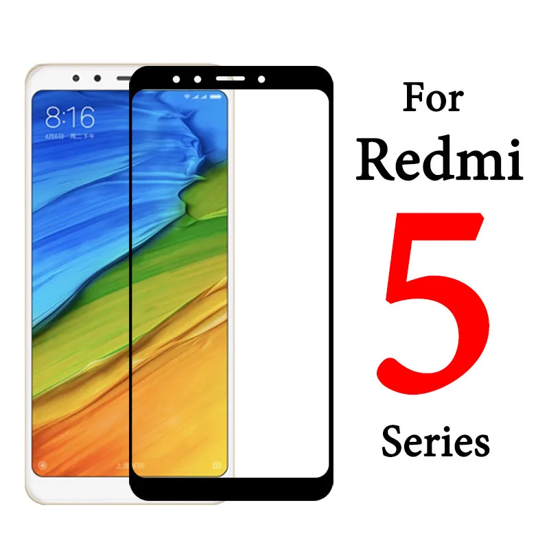 

Full Cover Tempered glass on ksiomi redmi 5 plus 5A a Screen Protector for xiaomi xiomi rdmi 5plus mi5 Protective Glasess Film