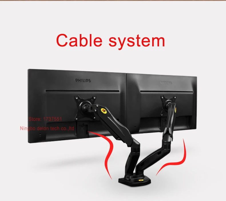 Nb F160 газовый пружинный воздушный пресс 1"-27" двойной монитор настольная подставка Двойные руки 360 Поворот USB3.0 компьютерный экран держатель зажим отверстие