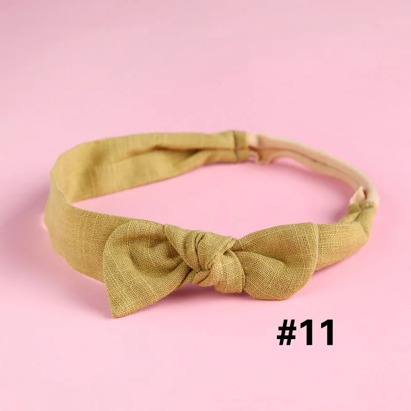 1 шт., одноцветные шифоновые головные повязки с бантиком для новорожденных девочек, милые повязки для волос, головные уборы, детские украшения для волос - Цвет: 11