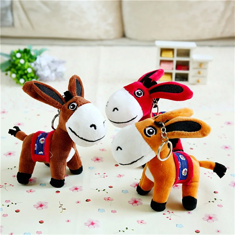 

15cm Cartoon anime donkey Plush Toy Dolls Cute Stuffed Animals Kids toys small pendant keychains Collection Soft Toys Gift