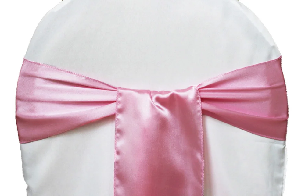 Дешевые 25 шт./лот 15*275 см атласные галстук-бабочка стул пояс красный/черный/розовый многоцветные для отеля банкет Свадебная вечеринка украшения - Цвет: light pink