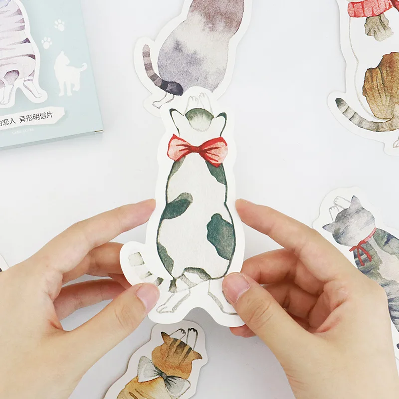 

3 set/1 lot Retro Cat Rally Greeting Card Postcards Birthday Bussiness Gift Card Set Message Card W-KP-1369