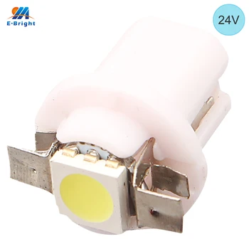 

YM E-Bright 300X 24V B8.5 5050 1 SMD LED Light Bulb Clearance Light Instrument Lights Dashboard Indicator White Bulbs