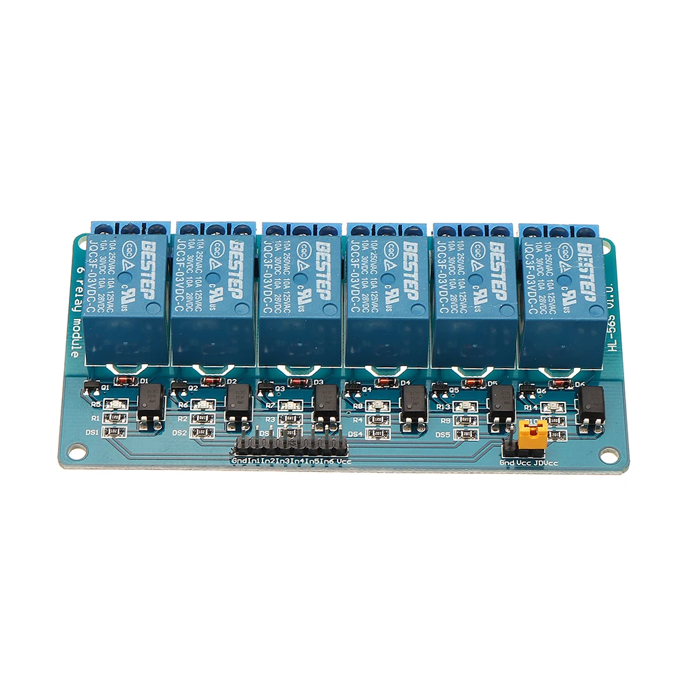 

NEW 6 Channel 3.3V Relay Module Optocoupler Isolation Active Low For Arduino