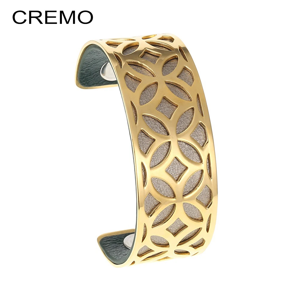 Женский браслет из нержавеющей стали Cremo позолоченные Сменные двусторонние