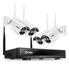 ZOSI Plug& Play Беспроводной 4CH CCTV Камера Системы P2P Беспроводной NVR и IP Камера 960 P открытый пуля Wi-Fi наблюдения Системы