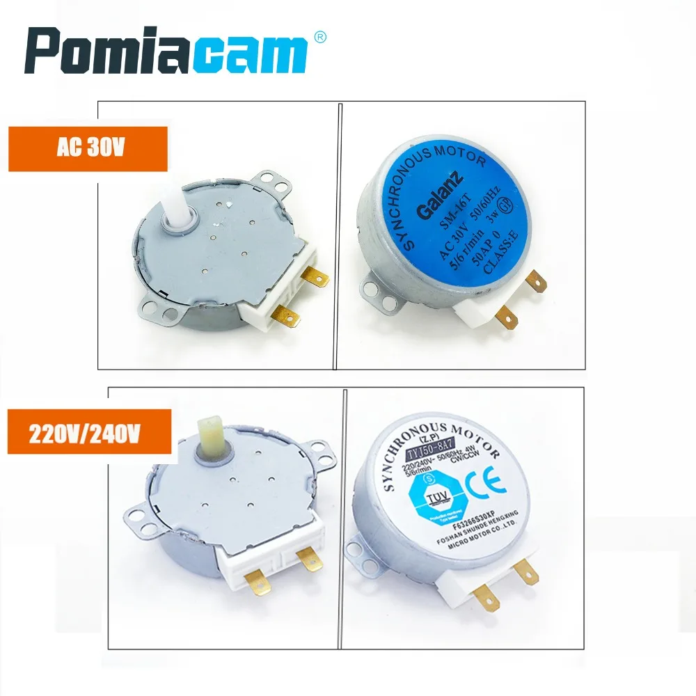 SM 16T 50/60Hz CW/CCW микроволновая печь мотор лотка AC30V 220V 240V 3W 4W 6RPM 17mm с синхронным