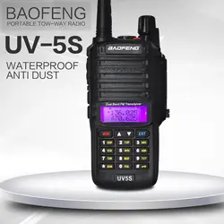 Baofeng UV-5S радио двухдиапазонный УКВ 136-174 MHz UHF 400-520 MHz водонепроницаемый IP67 10 км для охоты двухстороннее радио 5S двухстороннее радио