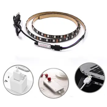 

LED Strip Light Rgb Tape Diode Neon Ribbon Tira Fita 5 Volt LEDs Black Flexible Light String With Controller
