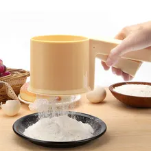 Мука пластиковая чашка-просеиватель форма механическое для муки сито порошок сито глазурь для выпечки шейкер для сахара с ручкой инструмент для выпечки