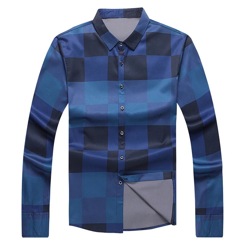 Cena MIACAWOR 2019 nowych moda koszula męska wysokiej jakości Plaid koszule biznesowe w stylu casual slim fit z długim rękawem Camisa społecznej masculina C431