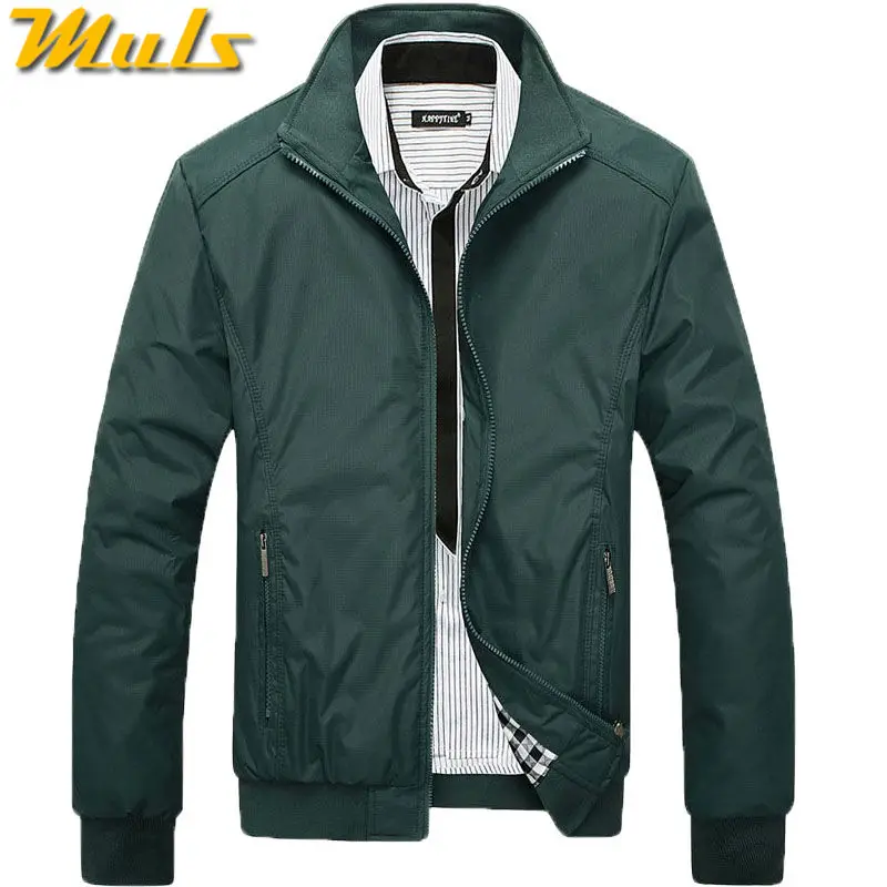 Высокое качество, весенняя куртка для мужчин, воротник-стойка, хлопок, осень, мужские куртки, пальто, мужские, синий, черный, зеленый, Размеры M, L, XL, XXL, 3XL, SC1601