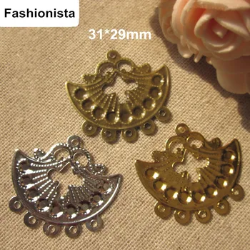 

100 pcs Metal Stamping Chandelier Jewelry Connectors,31*29mm Gold-color,Silver-color,Steel,Bronze Color,Jewelry Findings