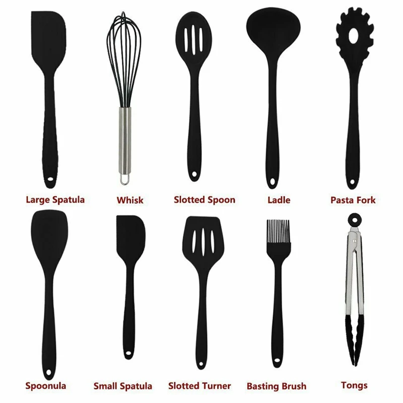 Silicone Spatula Kitchen Utensil 10Design Cooking Baking Cake Icing Mixing Tools