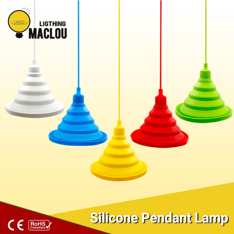 

Colorful Pendant lights Led E27 lamparas colgantes pendente de teto Silicone Vintage Edison lustre rope Pendant lamp light