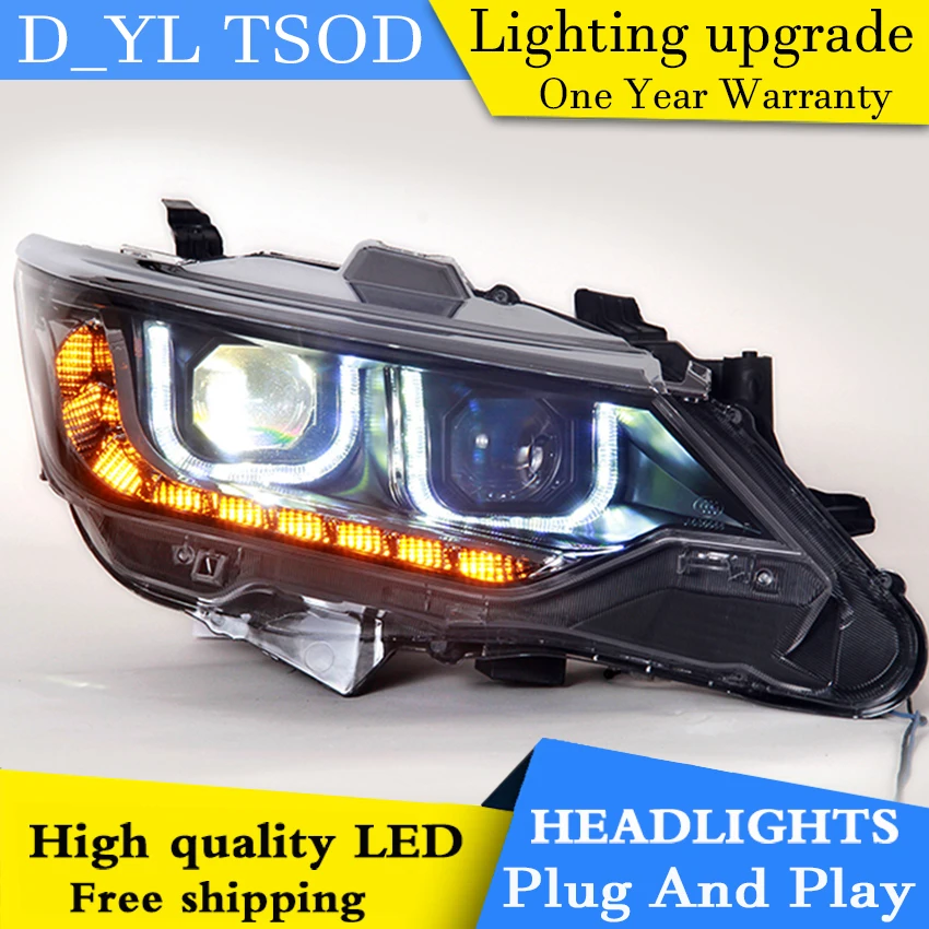 

Car Styling For Toyota Camry headlights 2015 Camry led headlight GIT head lamp Angel eyes led drl H7 hid R20 Bi-Xenon Lens