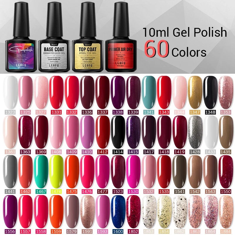 

Modelones UV Gel Nail Polish 60 Colors Semi Permanent UV Nail Varnish Soak Off Led Nail Gel Lacquer Glitter UV Gel Varnish