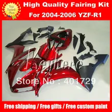 Free gifts bodywork set for YAMAHA YZF-R1 2004 2005 2006 YZFR1 04 05 06 YZF R1 04 05 06 red black ABS Plastic fairing kit