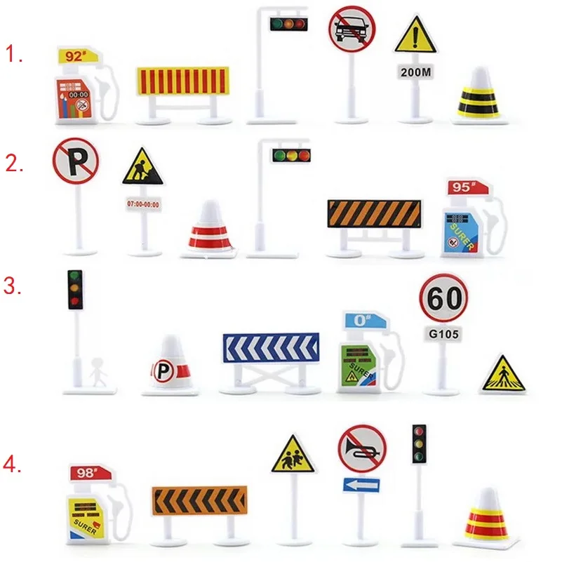 

Traffic Road Signs Car Toy Accessories Kids Children Play Learn Toy GameModel Toy Roadblock Educational Toy Gifts For Kids