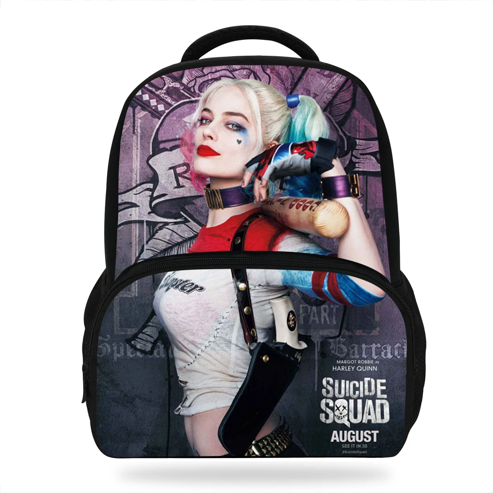 14inch Cool Suicide Squad Backpack Girls School Bags Cartoon Bookbag ...