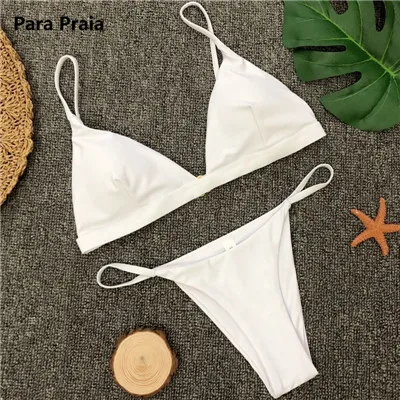 bikini set sale 9 Colors Solid Bikini Set 2021 Sexy Push Up Swimwear Women Brazilian Swimsuit Low Waist Biquini Halter Two Pieces Bathing Suit cheeky bikini sets