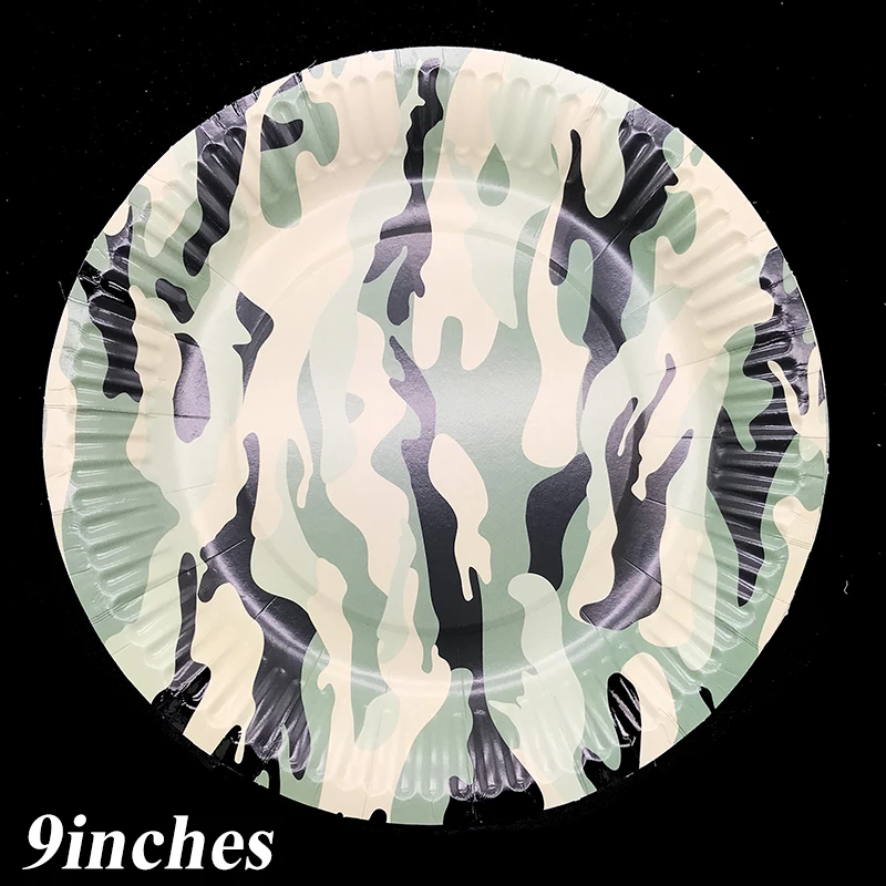 10pcs Lot Camouflage Theme Disposable Plates Camouflage Birthday