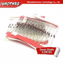 14value* 10 шт. 140 0,5 Вт регулятор 3,3 v-30 v 1/2 W зенеровский диод Компонент Комплект 3,3 v 4,7 v 5,1 v 6,2 v 6,8 v 7,5 v 8,2 v 9,1 v 10v 12 В и т. Д