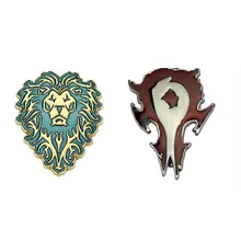 

Game WOW Alliance And Horde Logo Brooches For Women Men World of Warcraft Metal Enamel Brooch Pins