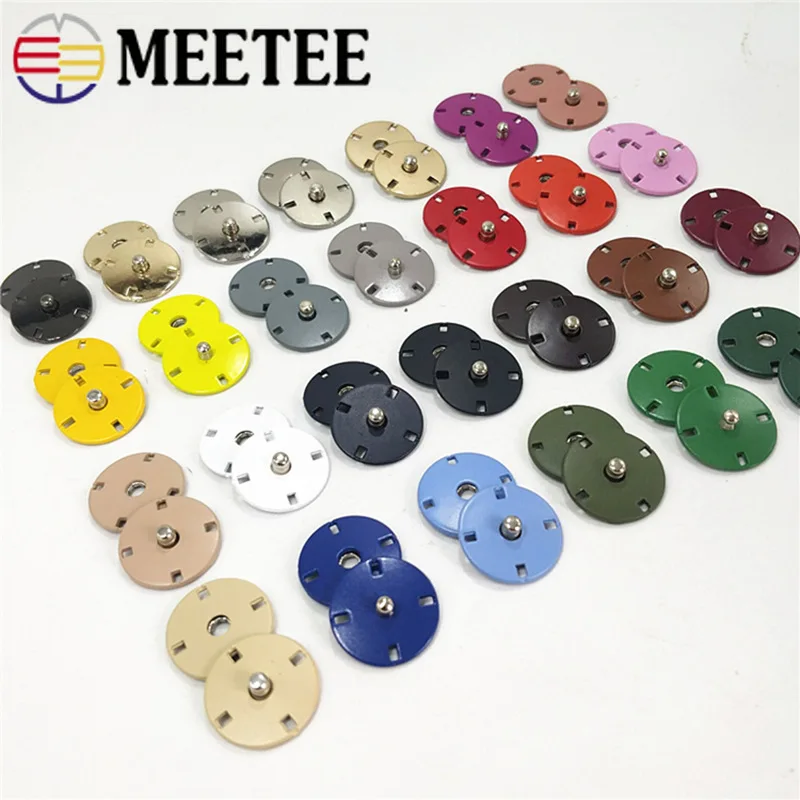 Meetee 10sets Metal Snap Button Press Studs Invisible Clasp Buckle DIY Coat Down Jacket Windbreaker Decorative Sewing Accessory | Дом и сад