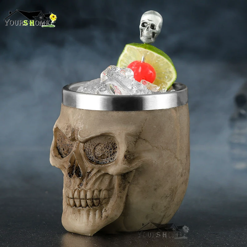

100ml Skull Head Ceramic Tiki Mug Coconut Shape Mug For Gifts Cups And Mugs Collections New Year Decoration Tiki Mugs