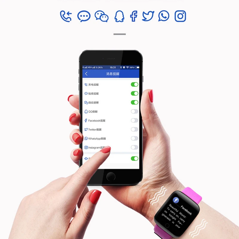  MAFAM A6S Smart Bracelet Color Screen Blood Pressure Heart Rate Monitor Smart Wristbands Cheap Fitn - 32983532612