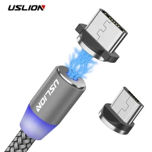 

USLION 1M 2A LED Magnetic Cable For Micro USB Type C Phone Cable for Xiaomi POCOPHONE F1 Samsung S9 Charge Magnet Plug Charger