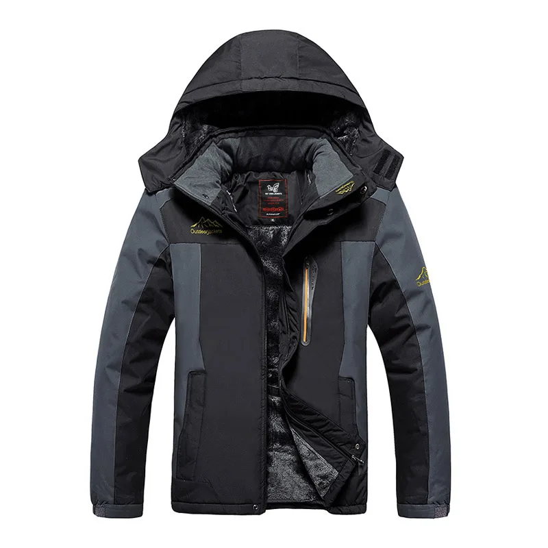 Большой размер, XL-9XL,, высокое качество, теплая верхняя одежда, зимняя куртка, Мужская Толстая теплая ветрозащитная куртка, повседневная мужская куртка - Цвет: black