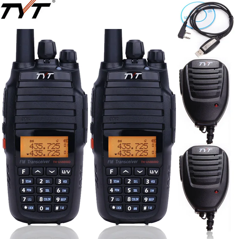 

2Pcs TYT TH-UV8000D 10Watts Powerful Cross-band Repeater Dual Band VHF UHF 3600mAh10km Long Rand THUV800D Walkie Talkie Raido