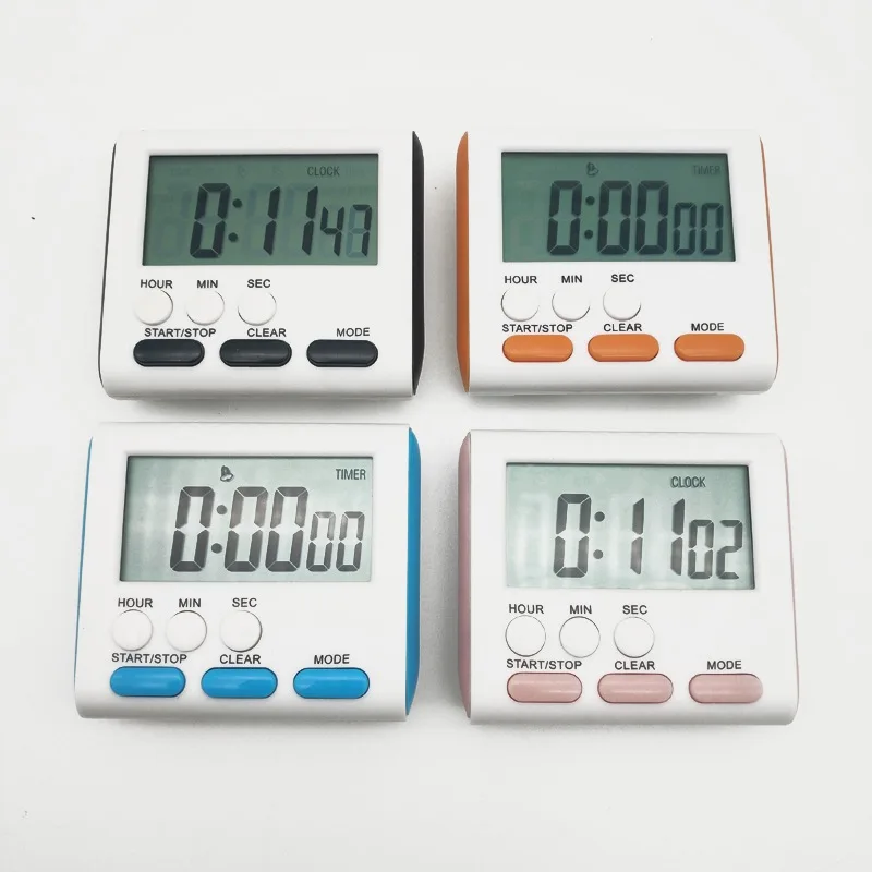 Multifunctional Digital Kitchen Timers AAA Battery Operated with Magnet and Stand Large Digits For Baking Study Beauty