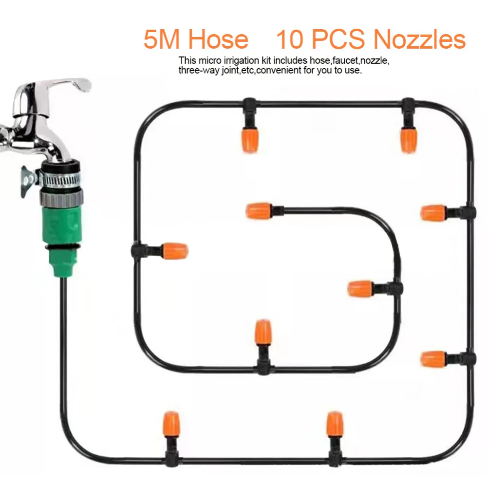 5/15/натяжной канат длиной 25 м Микро Комплект капельного полива сада декоративные садовые растения автоматического полива шланг сопло спринклера для садового шланга Наборы Спринклер
