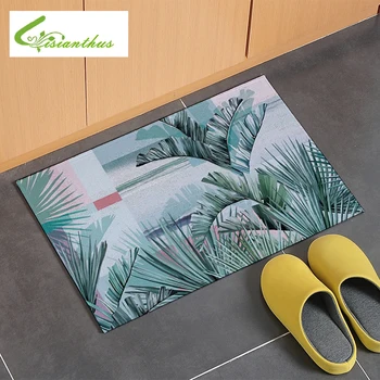

Non-Slip Washable Welcome Mat for Front Porch Entrance Shoe Scraper Tropical Plants Printed Bathroom Floor Mat Home Kitchen Rug