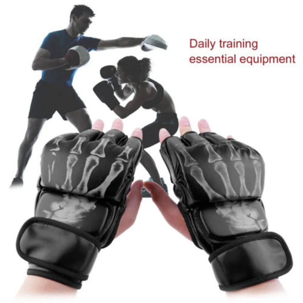 Grappling Half Finger MMA Gloves Training Punching Boxing Sparring Gloves