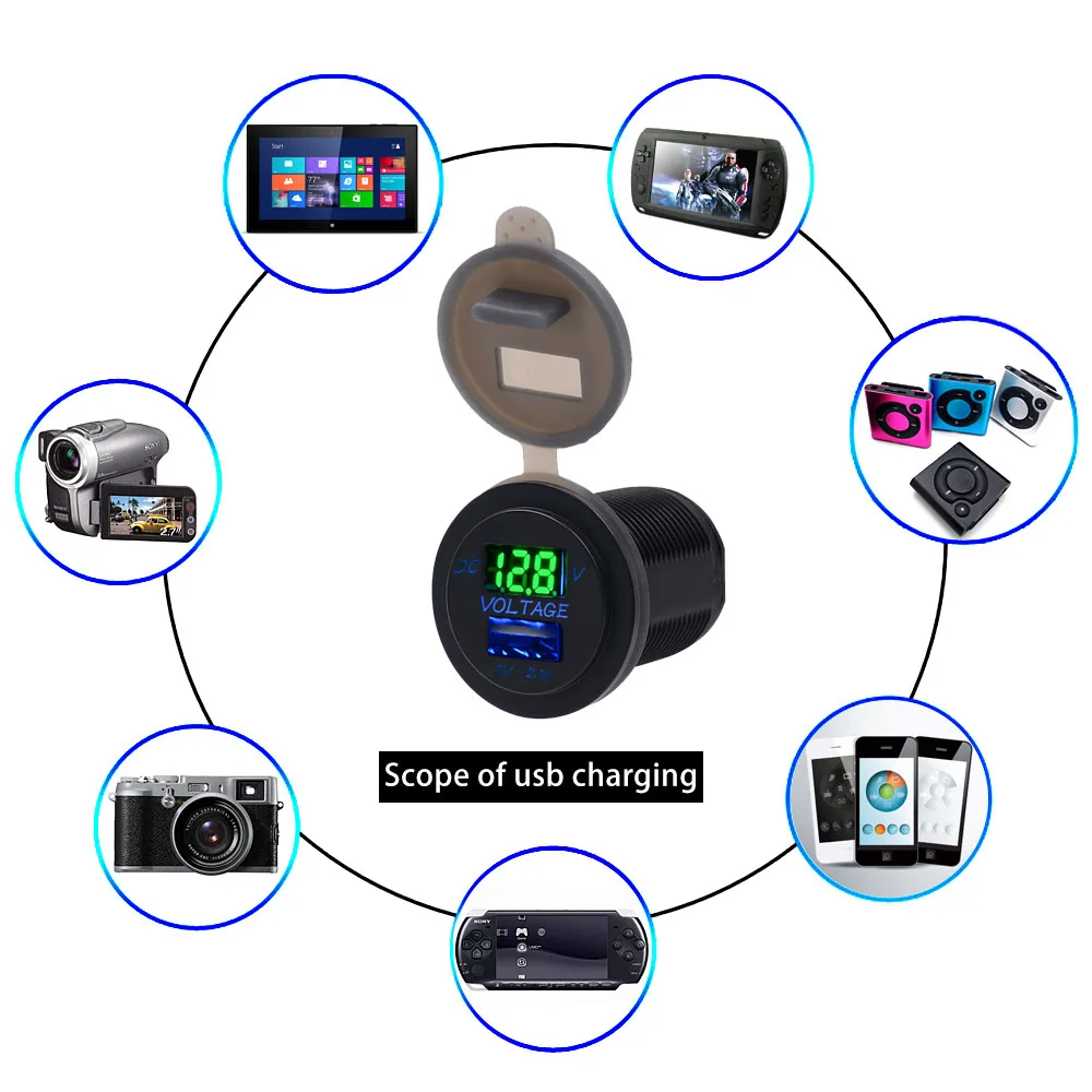 AOSHIKE USB Автомобильное зарядное устройство прикуриватель фокус караван мотоцикл