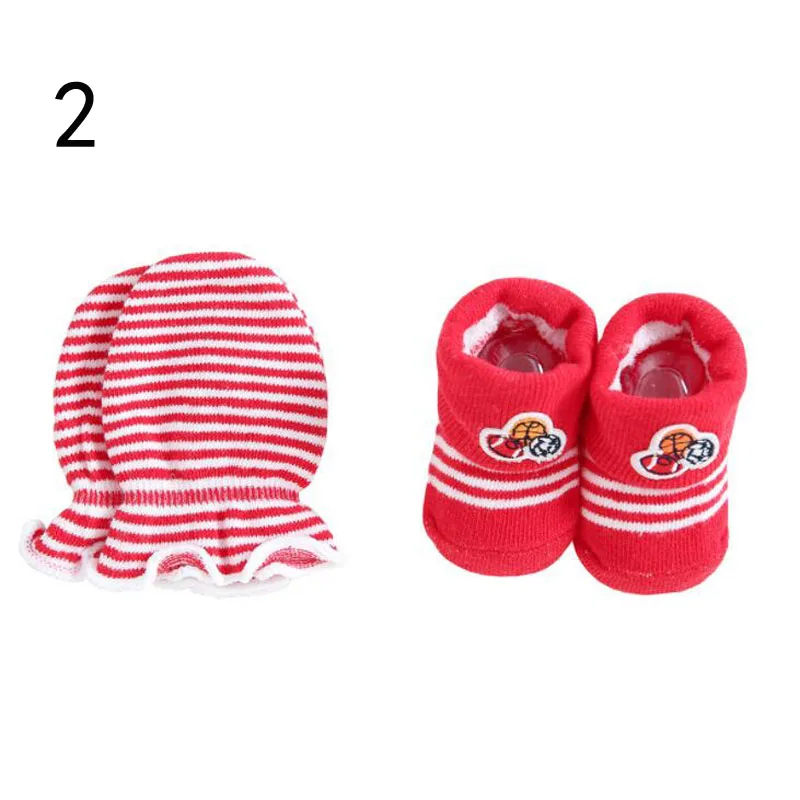 Новые носки для новорожденных девочек и мальчиков с перчатками, хлопковый набор носков для малышей