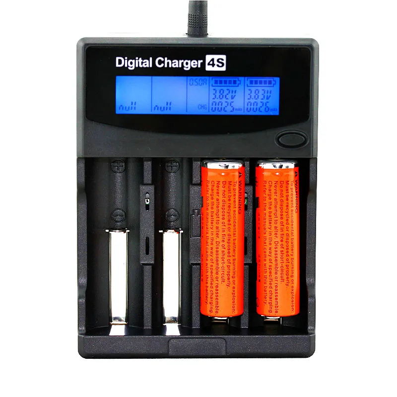 اللوحي شواحن اختبار قدرة البطارية LCD 18650/26650/16340/14500/10440/18500 شاحن بطارية مع شاشة + 12V2A محول 5V1A