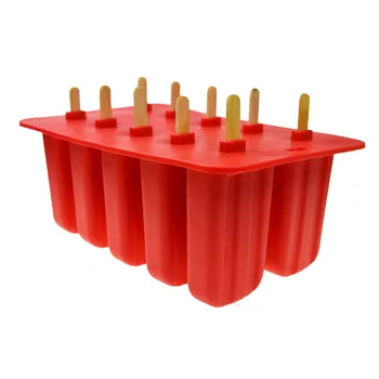 

Hot Sale Silica Gel Ice Cream Mould Popsicle Mold Ice Tray Puck Popsicle Mold Ice Cream 10 with silicone mold high quality