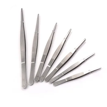 

1pc Tweezers 12.5cm/14cm/16cm/18cm/20cm/25cm/30cm Stainless Steel Medical Dental Precision Long Straight Forceps Tweezers