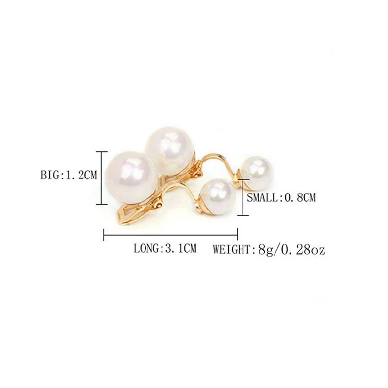 White Red Color Faux Pearl Clip on Earrings No Pierced for Women Charm Popular Gold/ Silver Plated Ear Clip GRACE JUN ear clip earrings,clip earrings,ear clip,ear accessories