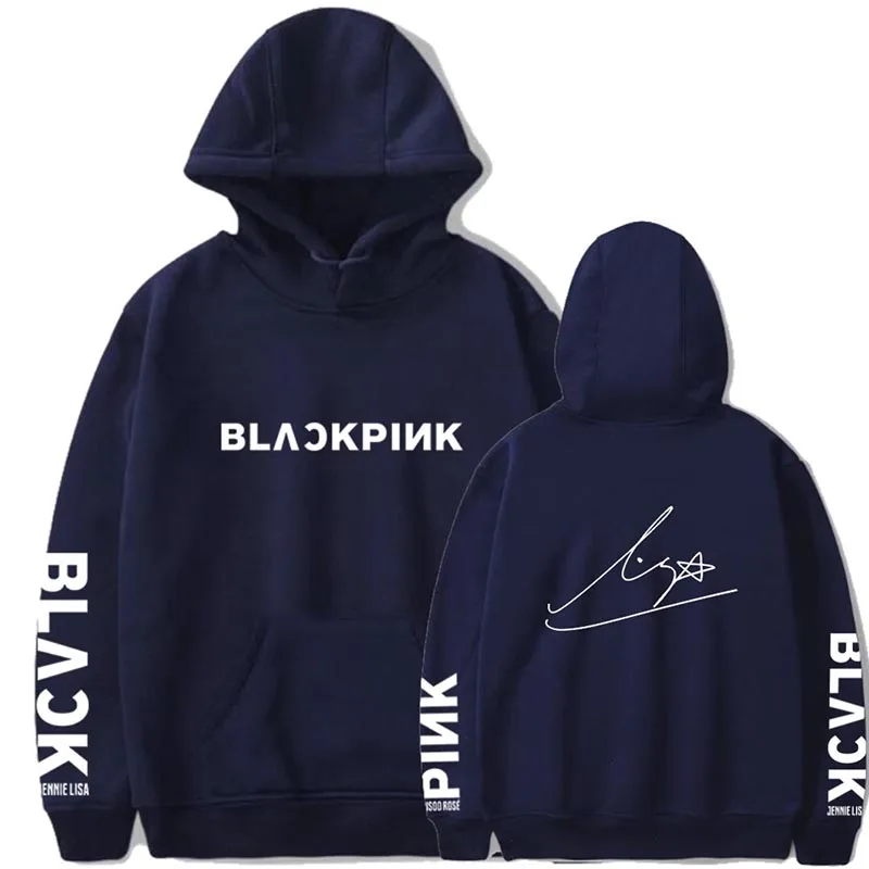 KPOP Корейская мода Blackpink JISOO Jennie Kim Rose хлопковые толстовки с фирменным принтом шляпа одежда пуловеры толстовки