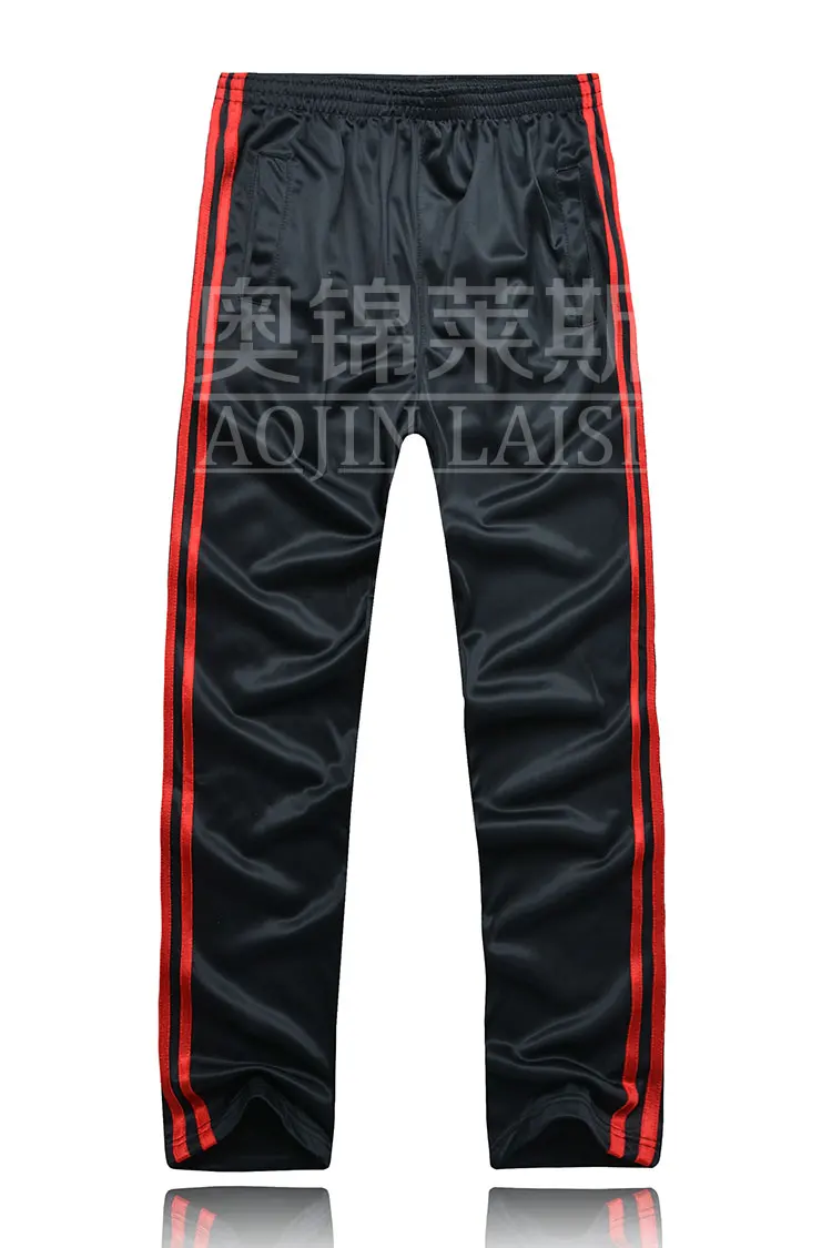 Новые женские мужские хлопковые спортивные штаны Свободные женские тонкие ноги брюки размера плюс по щиколотку узкие брюки S-XXXL - Цвет: black red