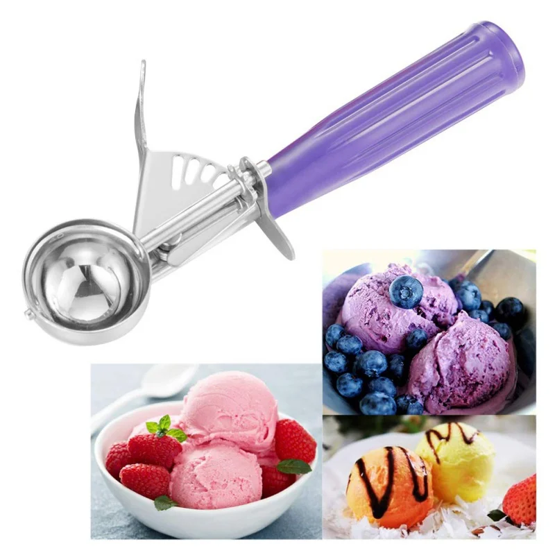 

Stainless Steel Ice Cream Excavator Diy Manual Ice Cream Tool Ice Cream Spoon With Trigger Lever And Comfort Grip