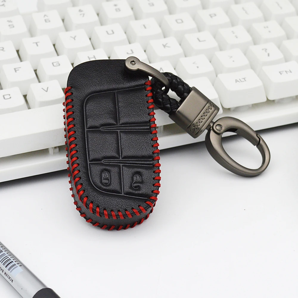 2018 Leather Car Key Remote Cover Case For Jeep Grand Cherokee SRT