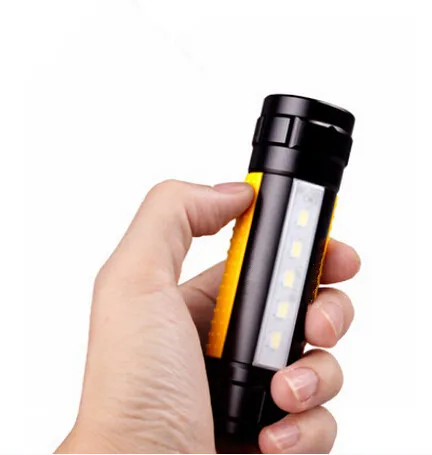 

Portable Led flashlight 18650/AAA camping torch Warning lamp with Pen Clip Wrist Strap Magnet for Work light Outdoor cycling